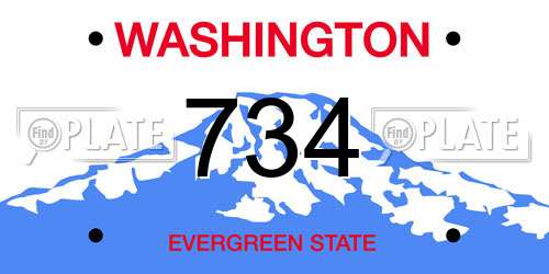 734 Washington License Plate