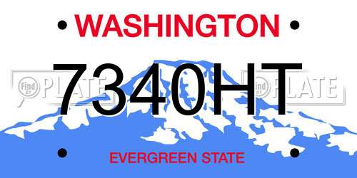 7340HT Washington License Plate