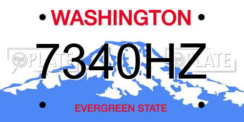 7340HZ Washington License Plate