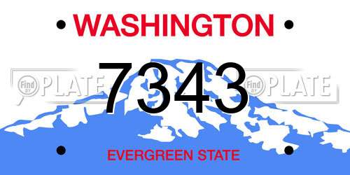 7343 Washington License Plate
