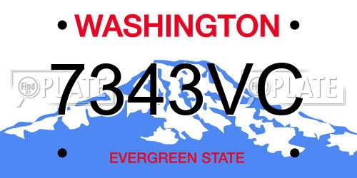 7343VC Washington License Plate