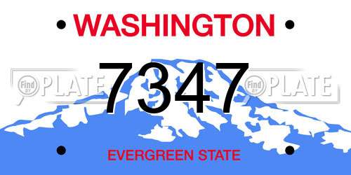 7347 Washington License Plate
