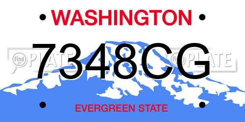7348CG Washington License Plate