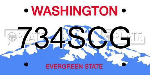 734SCG Washington License Plate