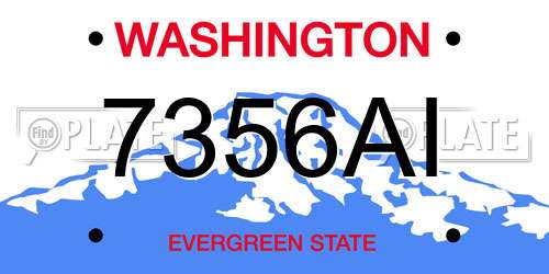 7356AI Washington License Plate