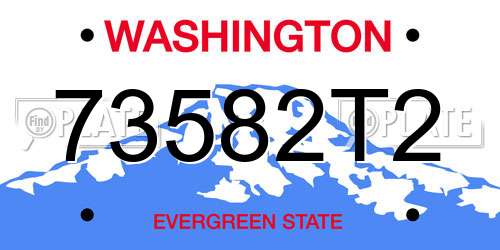 73582T2 Washington License Plate