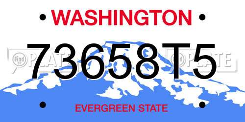 73658T5 Washington License Plate