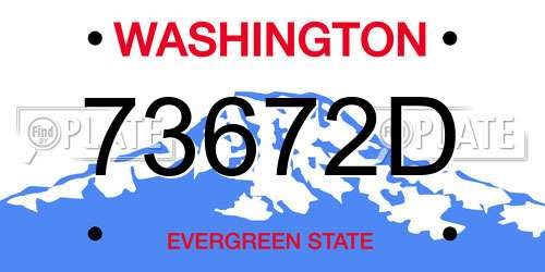 73672D Washington License Plate