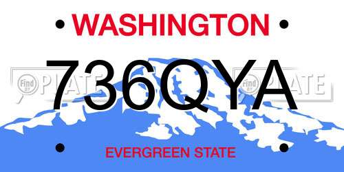 736QYA Washington License Plate
