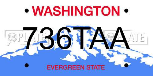 736TAA Washington License Plate