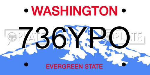 736YPO Washington License Plate