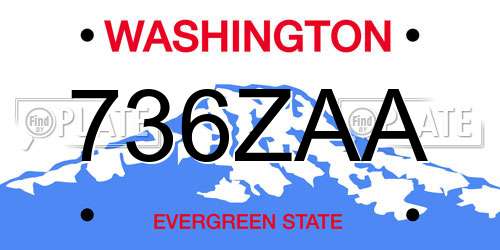 736ZAA Washington License Plate