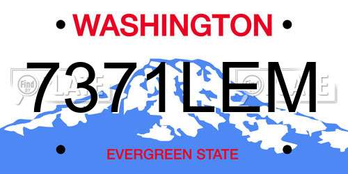 7371LEM Washington License Plate