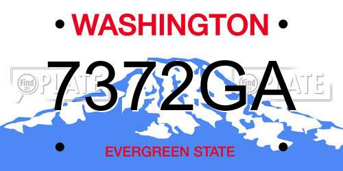 7372GA Washington License Plate