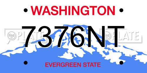 7376NT Washington License Plate