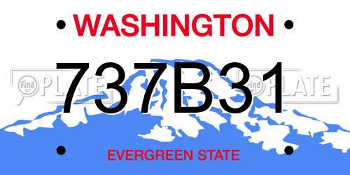 737B31 Washington License Plate