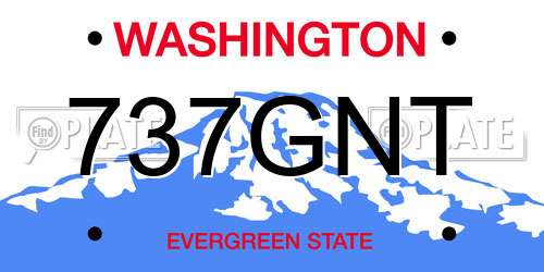 737GNT Washington License Plate