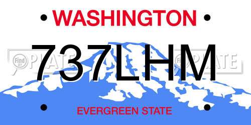 737LHM Washington License Plate