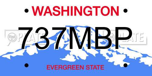 737MBP Washington License Plate
