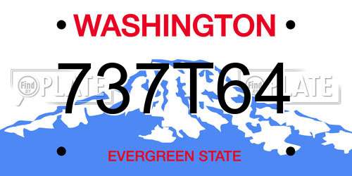737T64 Washington License Plate
