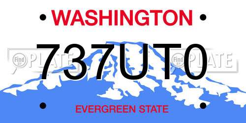 737UT0 Washington License Plate
