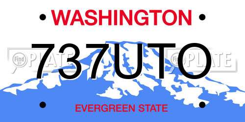 737UTO Washington License Plate