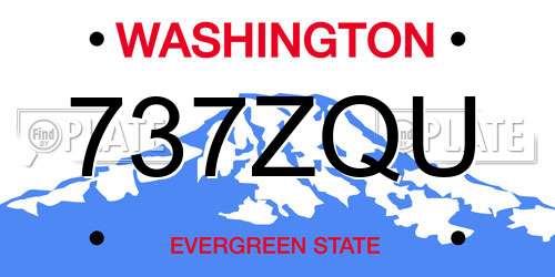737ZQU Washington License Plate