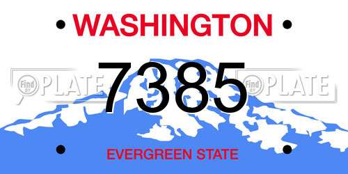 7385 Washington License Plate