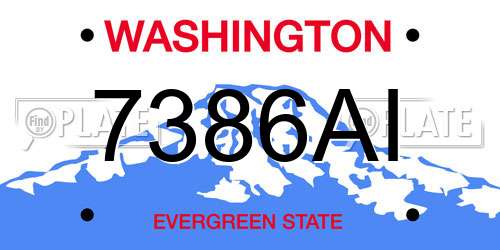 7386AI Washington License Plate