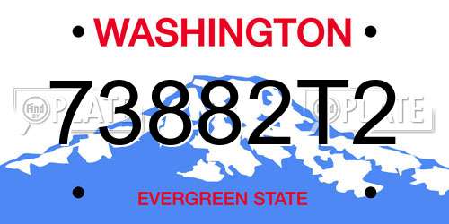 73882T2 Washington License Plate