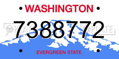 7388772 Washington License Plate