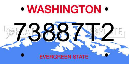 73887T2 Washington License Plate