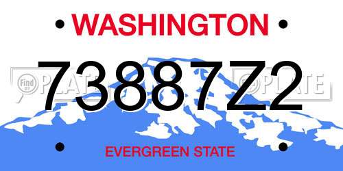 73887Z2 Washington License Plate