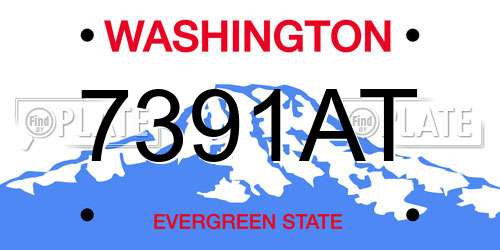 7391AT Washington License Plate