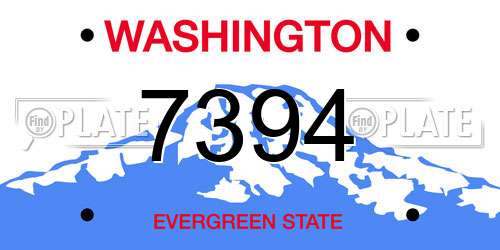 7394 Washington License Plate