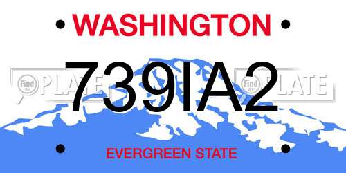 739IA2 Washington License Plate