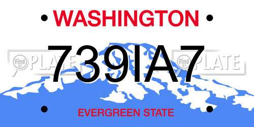 739IA7 Washington License Plate