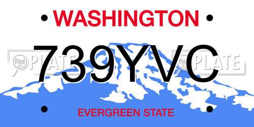 739YVC Washington License Plate