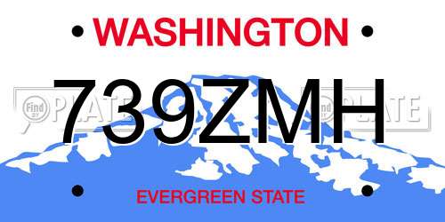 739ZMH Washington License Plate