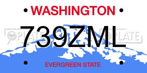 739ZML Washington License Plate