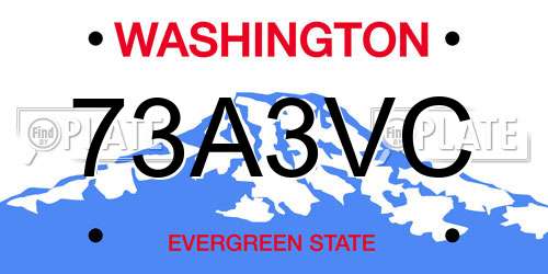 73A3VC Washington License Plate
