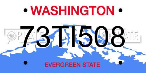 73TI508 Washington License Plate