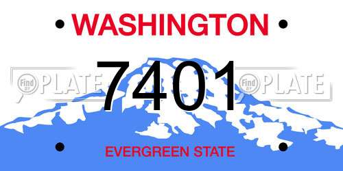 7401 Washington License Plate
