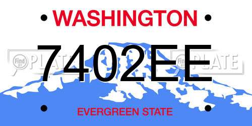 7402EE Washington License Plate
