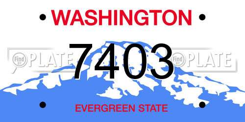 7403 Washington License Plate