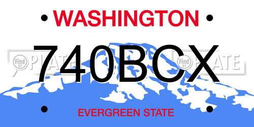 740BCX Washington License Plate