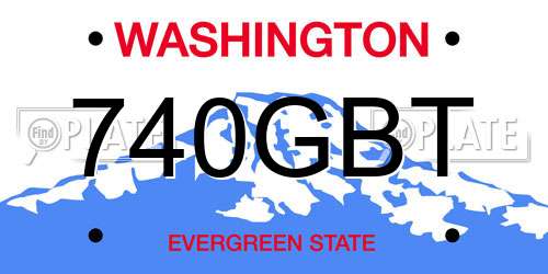 740GBT Washington License Plate