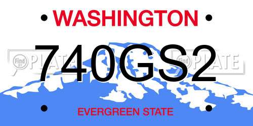 740GS2 Washington License Plate