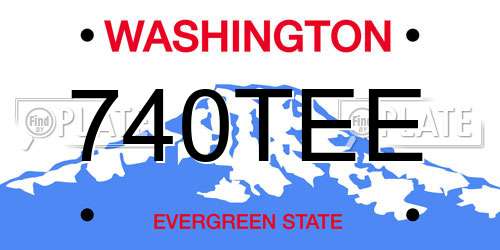 740TEE Washington License Plate