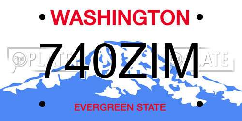 740ZIM Washington License Plate